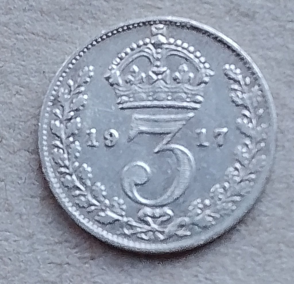Engeland, 3 pence 1917, Ophalen of Verzenden, Overige landen, Losse munt, Zilver