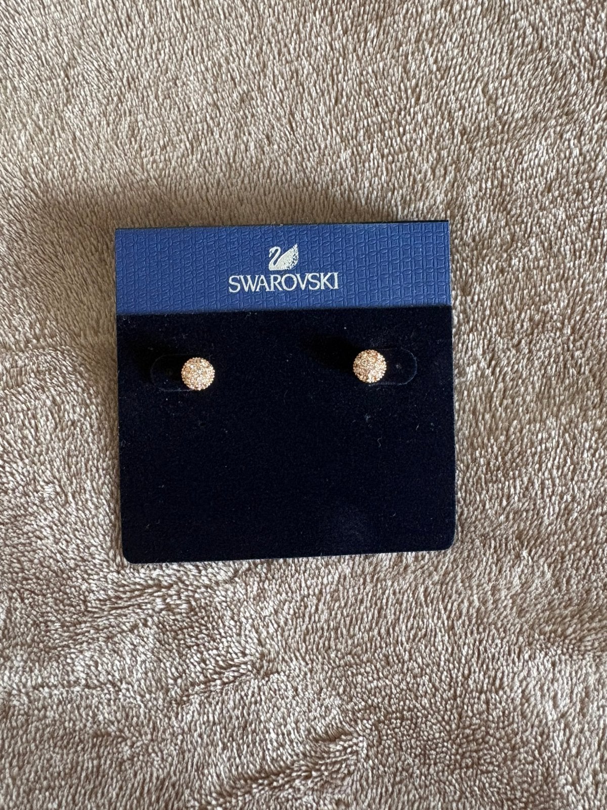 Swarovski oorbellen rose goud met diamantjes, Nieuw, Ophalen of Verzenden, Knopjes of Stekers, Goud