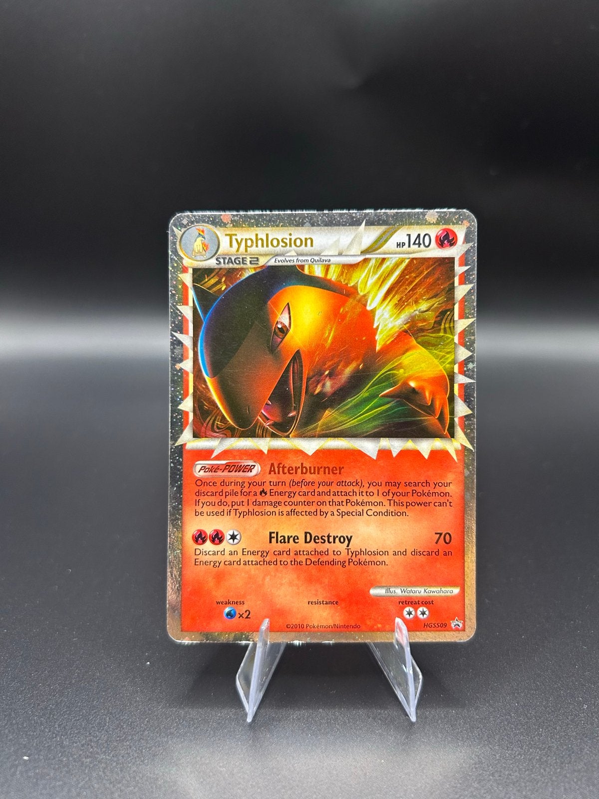 Typhlosion HGSS09 Holo - Pokémon Kaart, Ophalen of Verzenden, Zo goed als nieuw, Losse kaart, Foil
