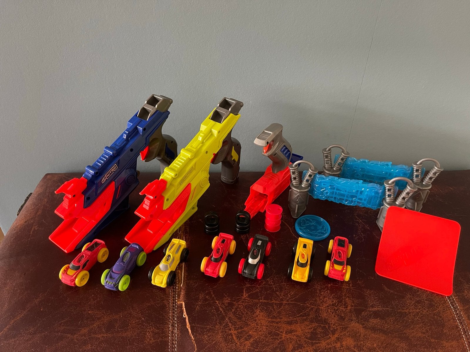 Nerf Nitro Set: 2x Duelfury, 1x Throttleshot & 7 auto's, Ophalen of Verzenden, Gebruikt, Jongen of Meisje