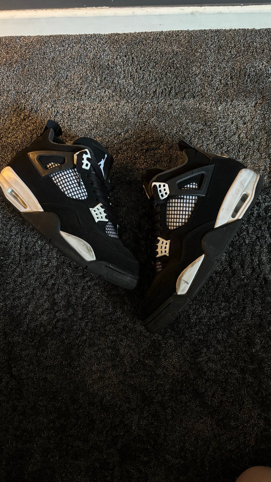 Nike Air Jordan 4 white thunder maat 42, Verzenden, Gedragen, Zwart, Sneakers of Gympen