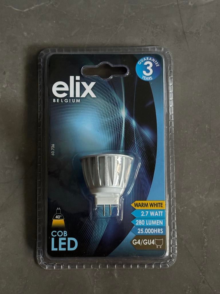 Elix COB LED G4/GU4 Warm Wit 2.7W (280 Lumen), Led-lamp, Minder dan 30 watt, Nieuw, Bipin of Steekvoet