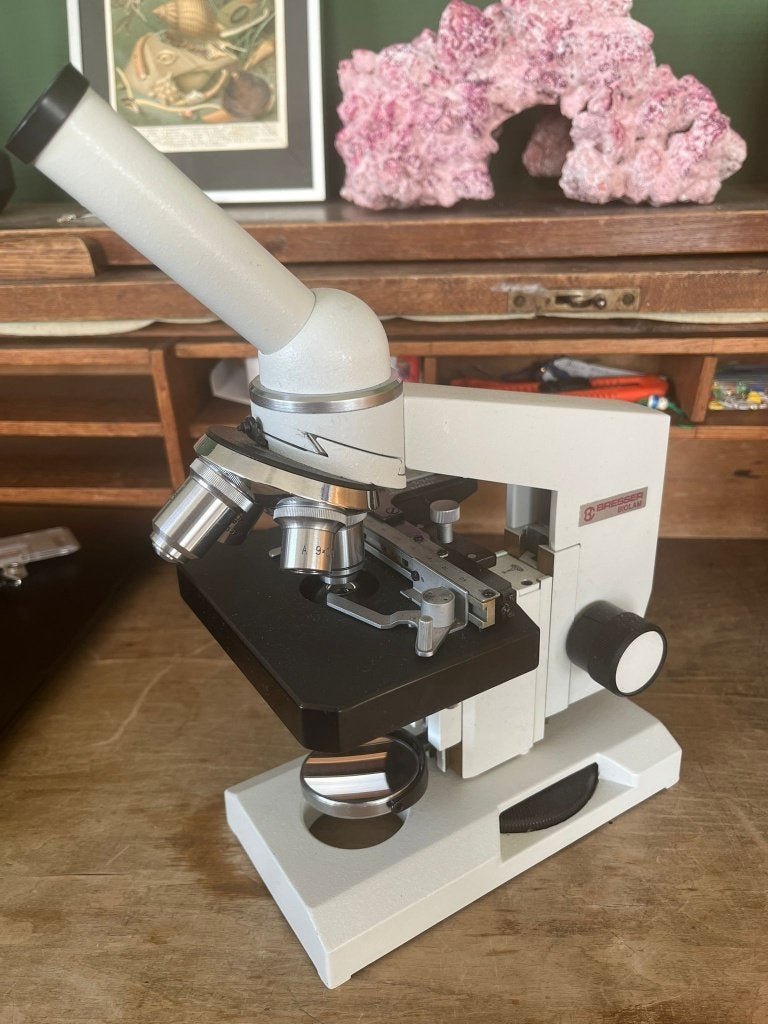 1977 USSR Lomo Biolam microscope, Ophalen, Gebruikt, Minder dan 400x, Biologische microscoop