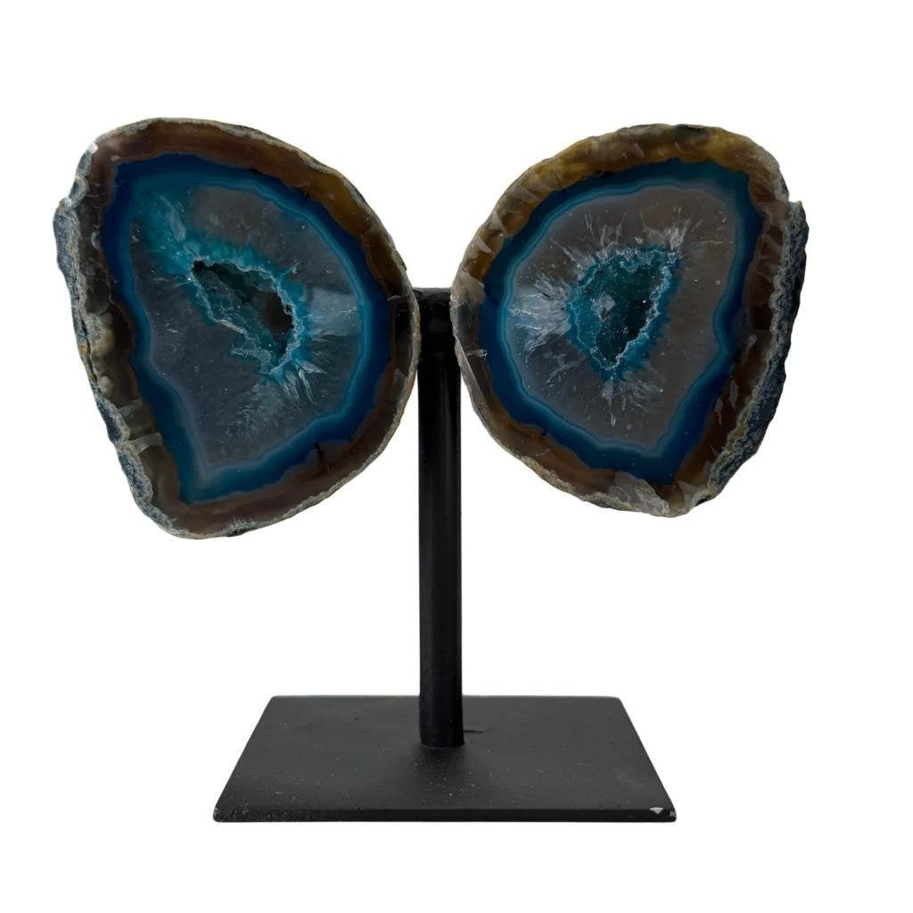 Agaat Geode Set op Standaard Klein, Ophalen of Verzenden, Mineraal