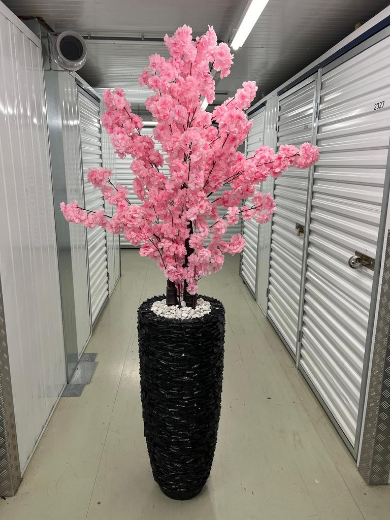 Schelpenvazen met bloesem boom, Ophalen of Verzenden, Zo goed als nieuw