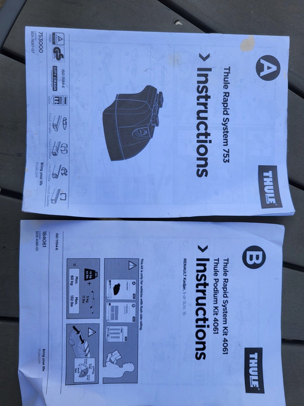 Thule Rapid Systeem 753 met Kit 4061 (excl. dakdrager), Ophalen of Verzenden
