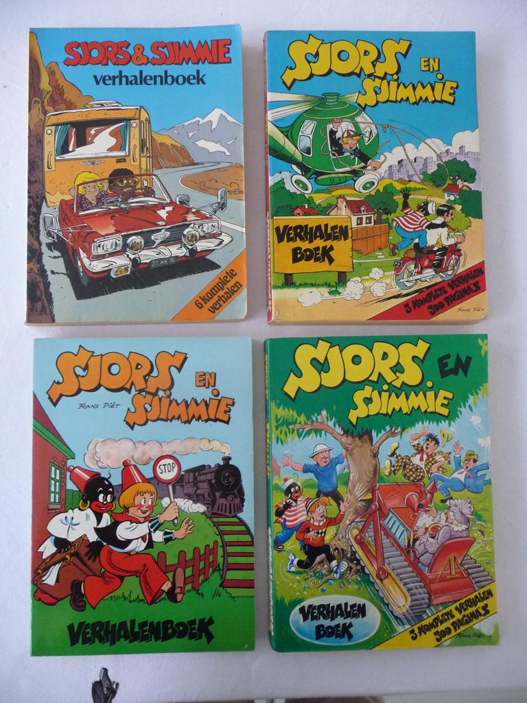 4 stripboeken SJORS EN SJIMMIE, Eén stripboek, Ophalen of Verzenden, Gelezen