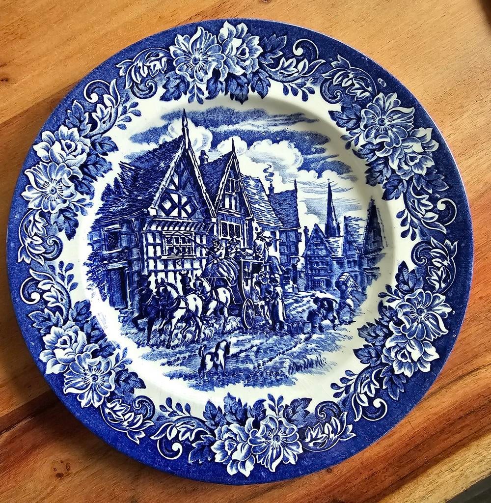 Antiek Engels Bord - Dickens Serie - Handgegraveerd., Antiek en Kunst, Ophalen of Verzenden