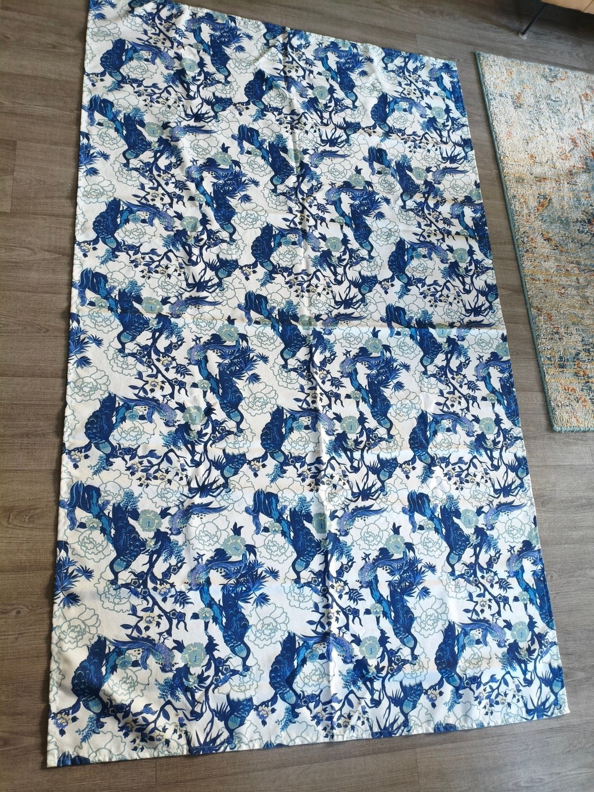 2 blauwe tafellakens  140 x 225 cm, Ophalen, Rechthoek