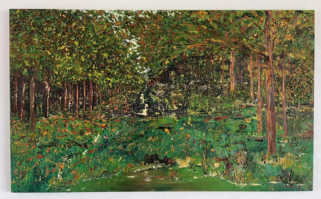 Groot schilderij olieverf op doek Baarnse Bos, Ophalen