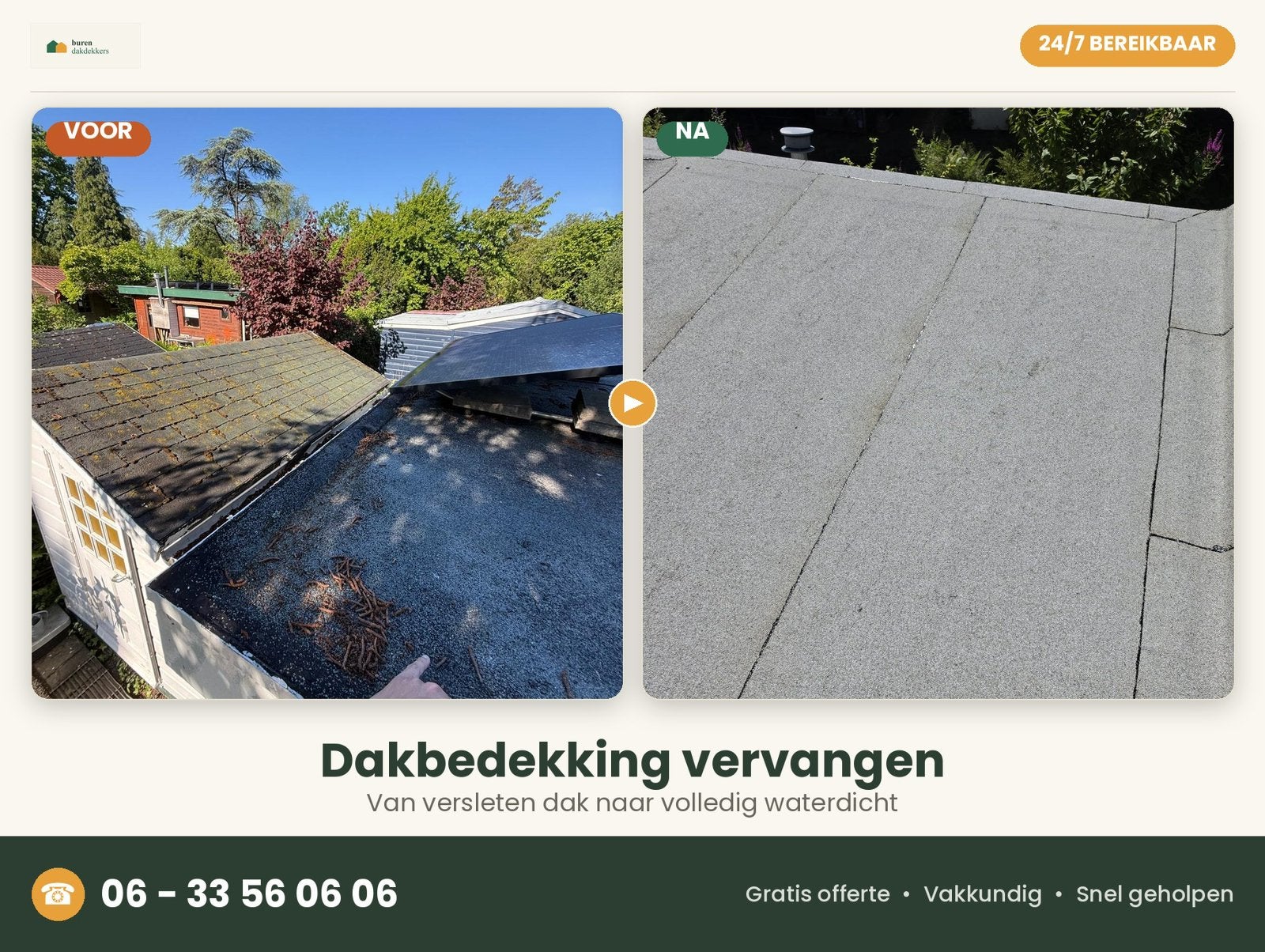 Dakbedekking vervangen door Buren Dakdekkers–gratis offerte, Dakplaat of Dakpanplaat, Overige kleuren, Nieuw, Ophalen of Verzenden