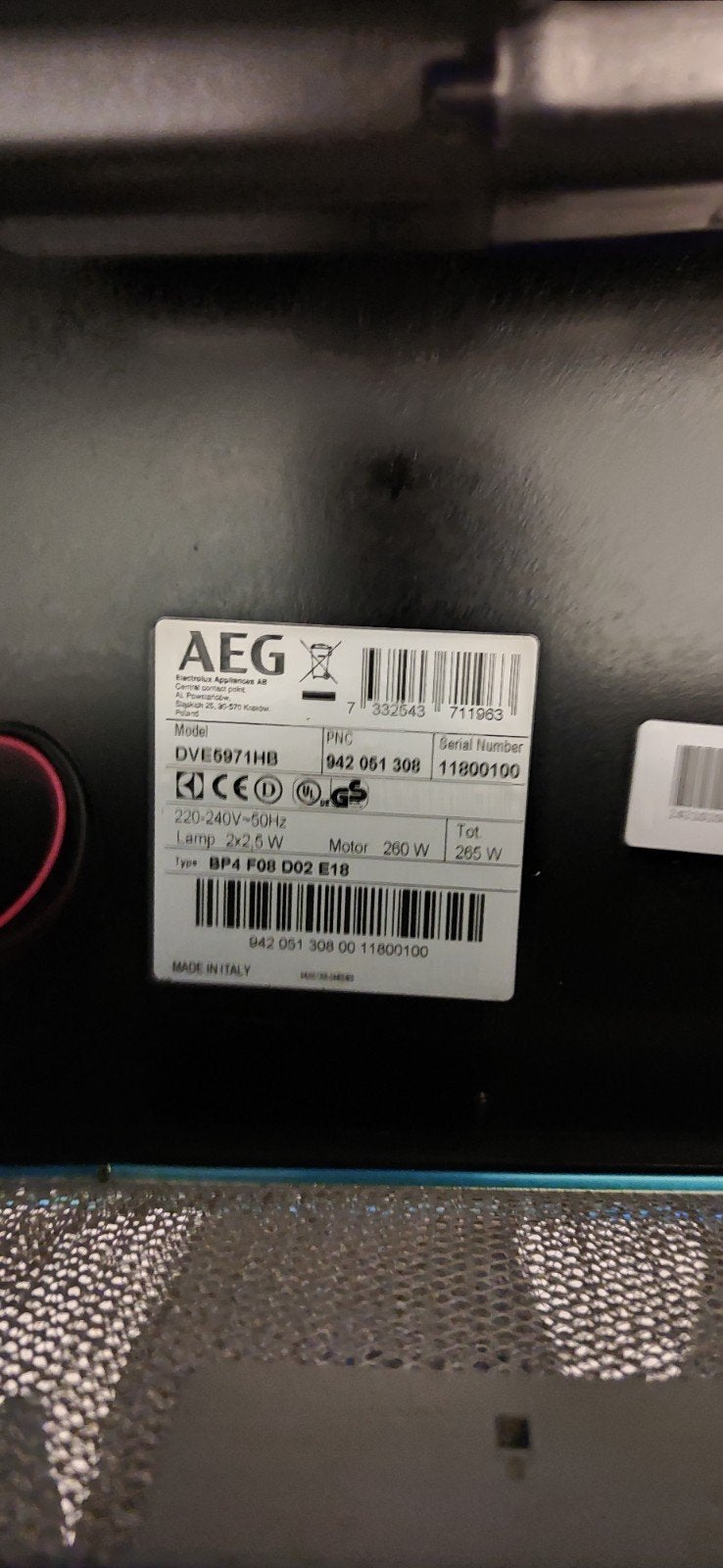 AEG DVE5971HB Afzuigkap - Zwart, 265W, Ophalen of Verzenden