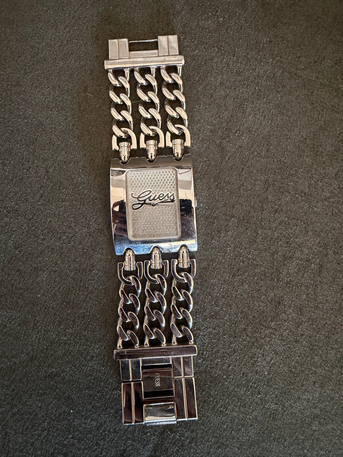 Guess dameshorloge met stalen schakelband, Gebruikt, Staal, Guess, Polshorloge