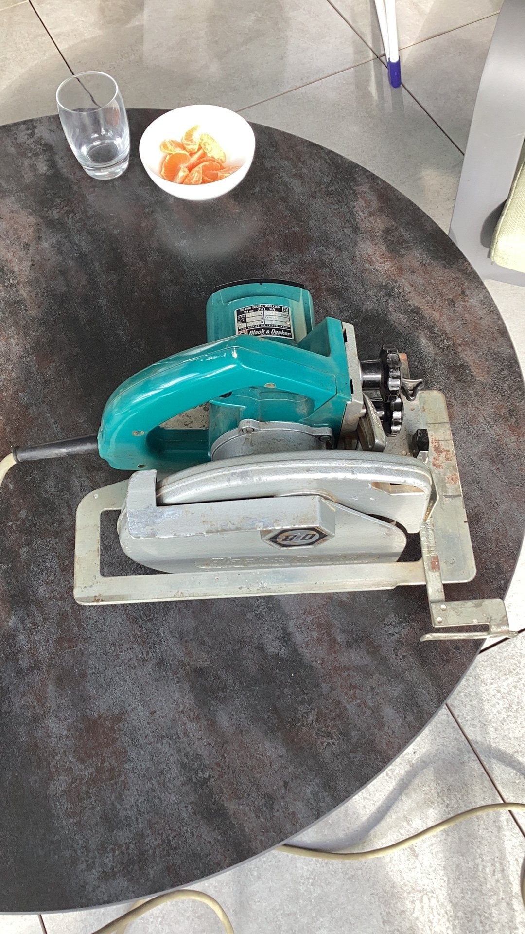 Vintage Black & Decker cirkelzaagmachine HD 1000, Gebruikt, Cirkelzaag, Black+Decker, Ophalen of Verzenden