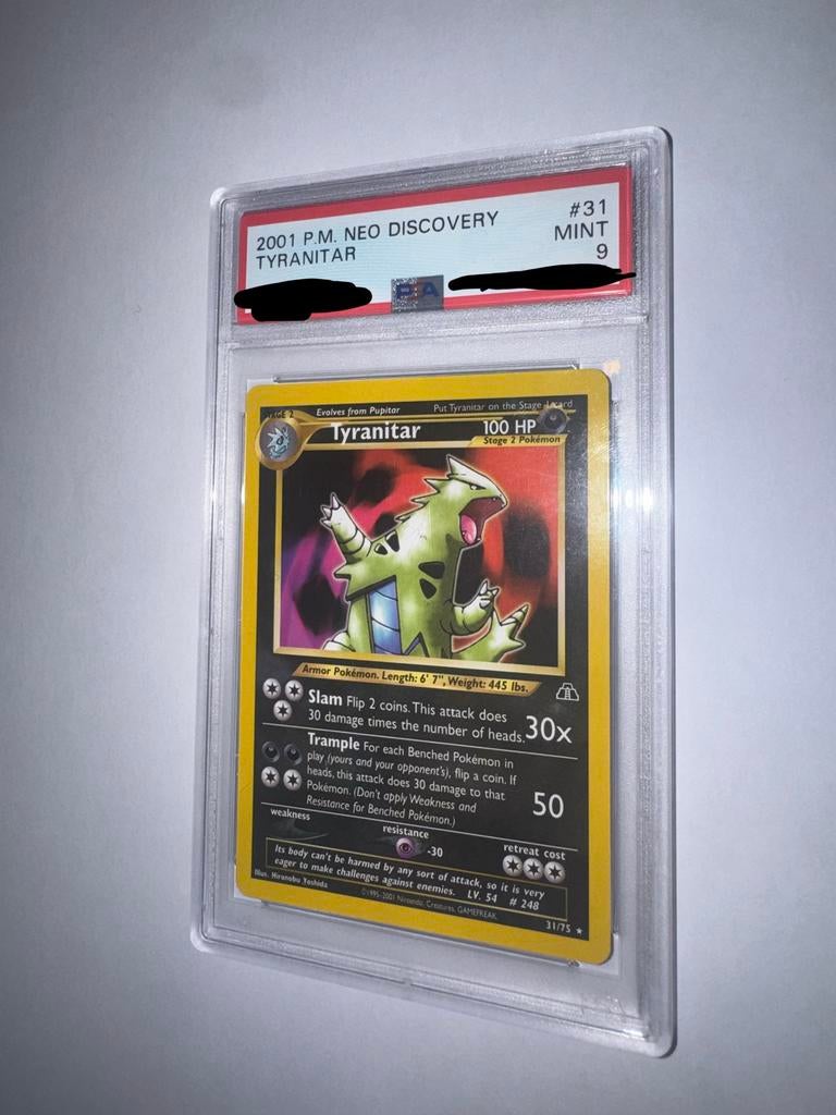 Tyranitar Neo Discovery #31 PSA 9, Ophalen of Verzenden, Zo goed als nieuw, Losse kaart