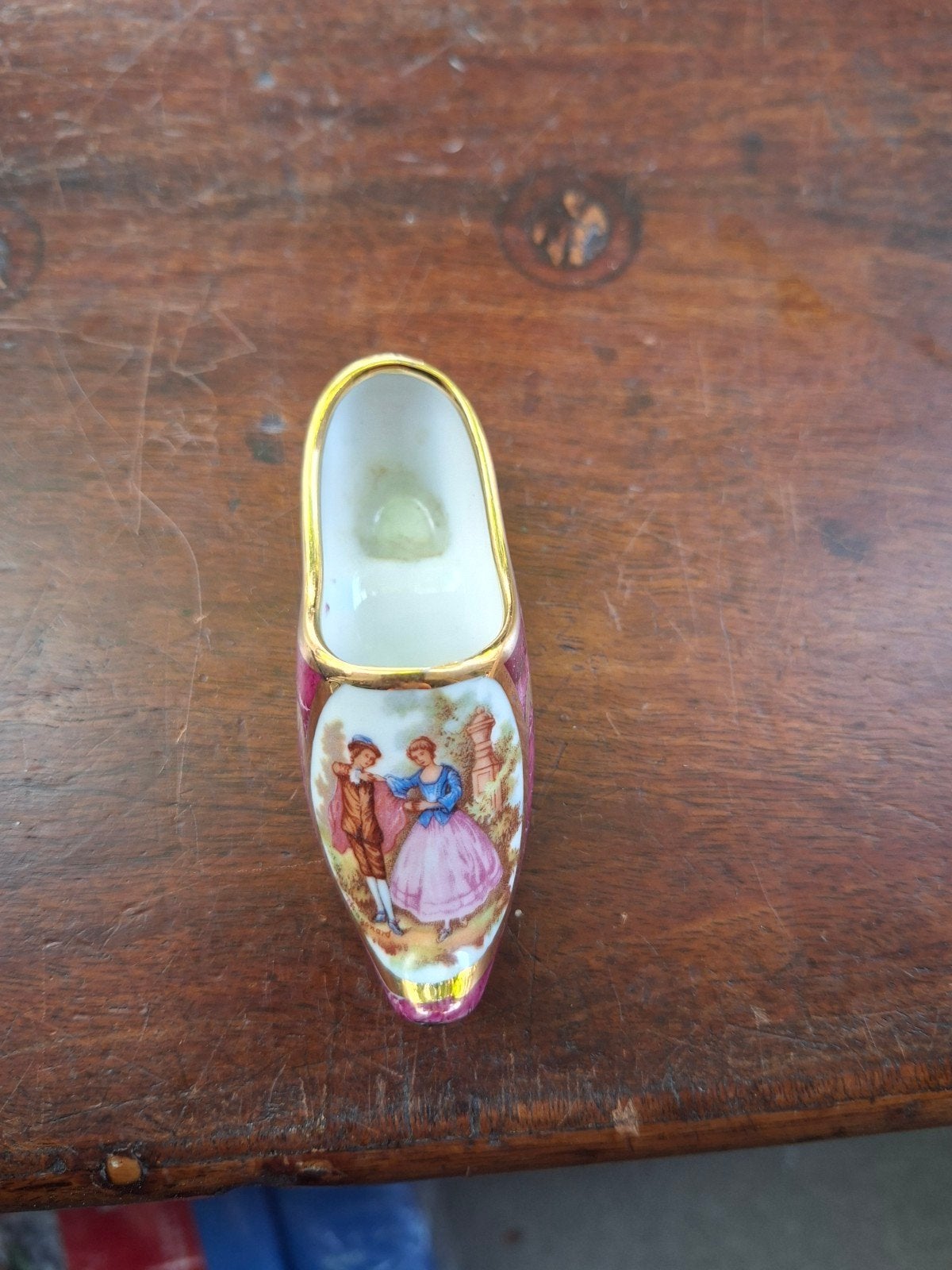 Limoges Frankrijk Criel-sur-Mer Miniatuur Klompje, Antiek en Kunst, Ophalen of Verzenden