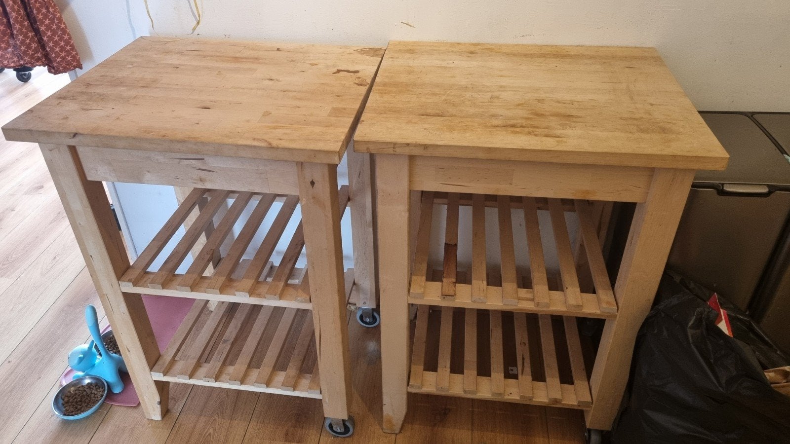 2x IKEA Bekväm keukentrolley, Huis en Inrichting, Ophalen, Gebruikt, Hout, IKEA