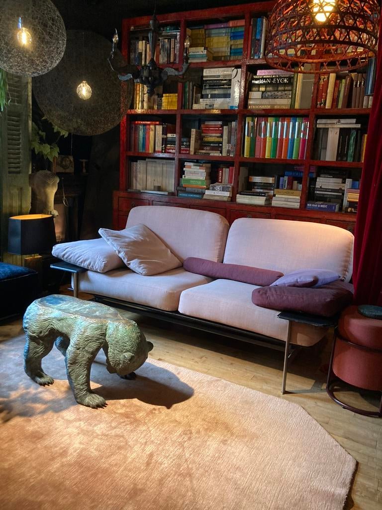 B&B ITALIA Diesis bank design Citterio leer en kvadrat stof, Gebruikt, |, Tweepersoons, 75 tot 100 cm