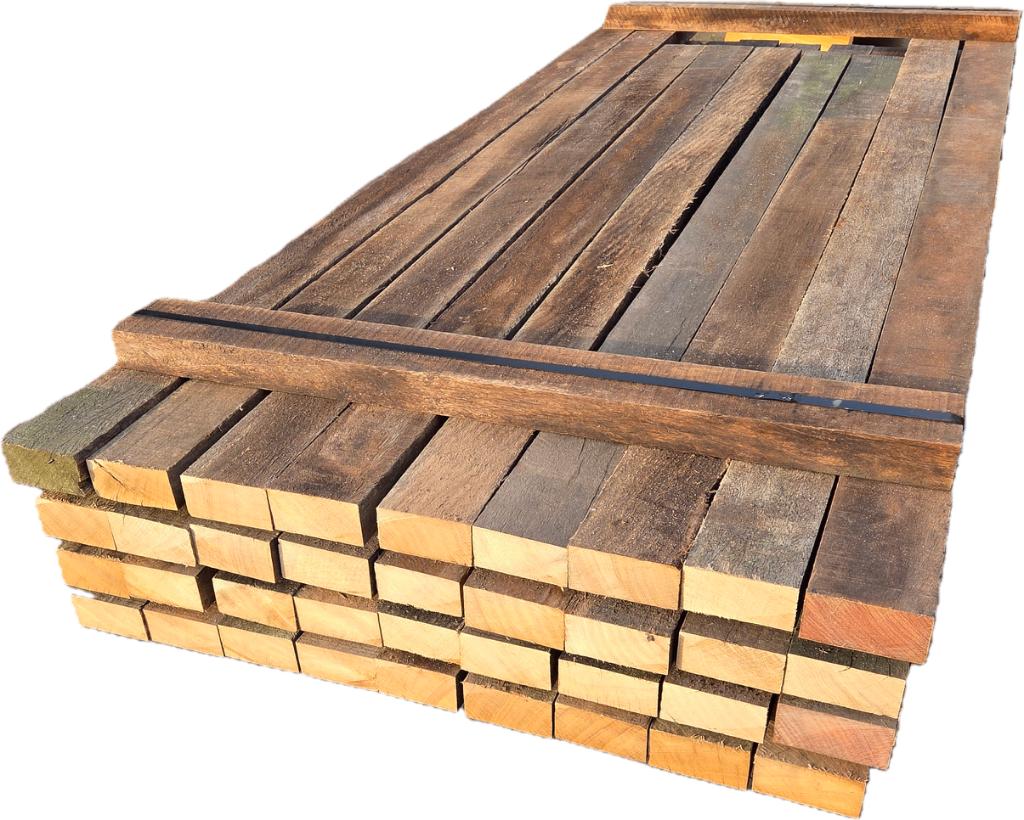 Afrasteringspalen Hardhout 5.0x10.0 cm -nr: HB91, Tuin en Terras, Palen, Balken en Planken, Nieuw, Planken, Minder dan 180 cm