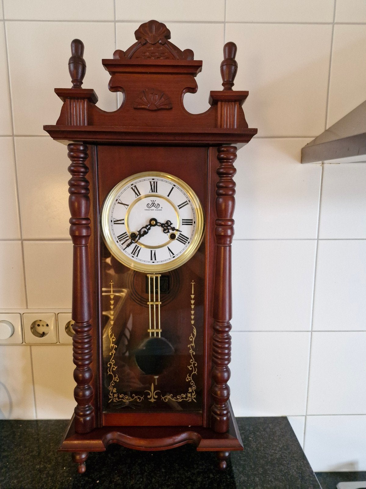 Vintage wandklok met slingeruurwerk - Meister-Anker, Ophalen of Verzenden