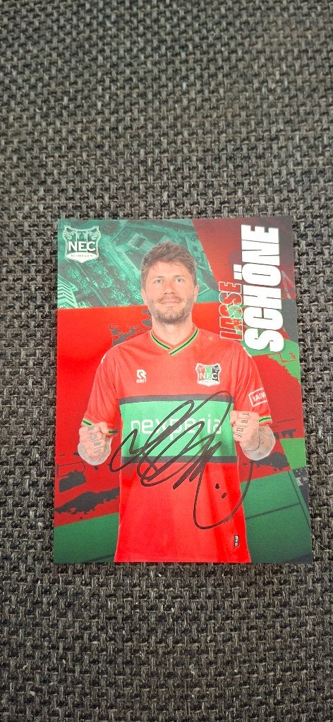 Spelerskaart met handtekening; Lasse Schone # NEC Ajax, Ophalen of Verzenden, Nieuw, Overige binnenlandse clubs, Spelerskaart