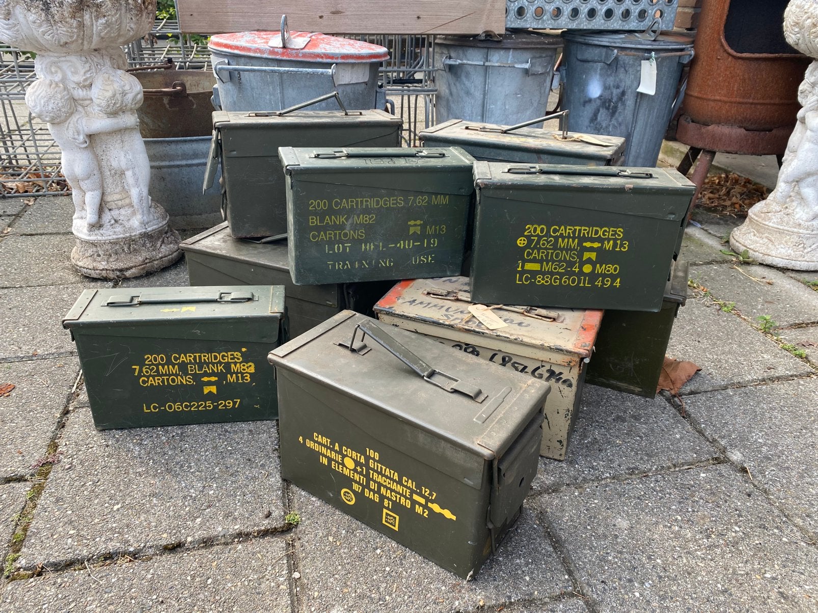 verzameling van originele, metalen munitiekisten, Ophalen, Kist of Geocache, Nvt, Nederland