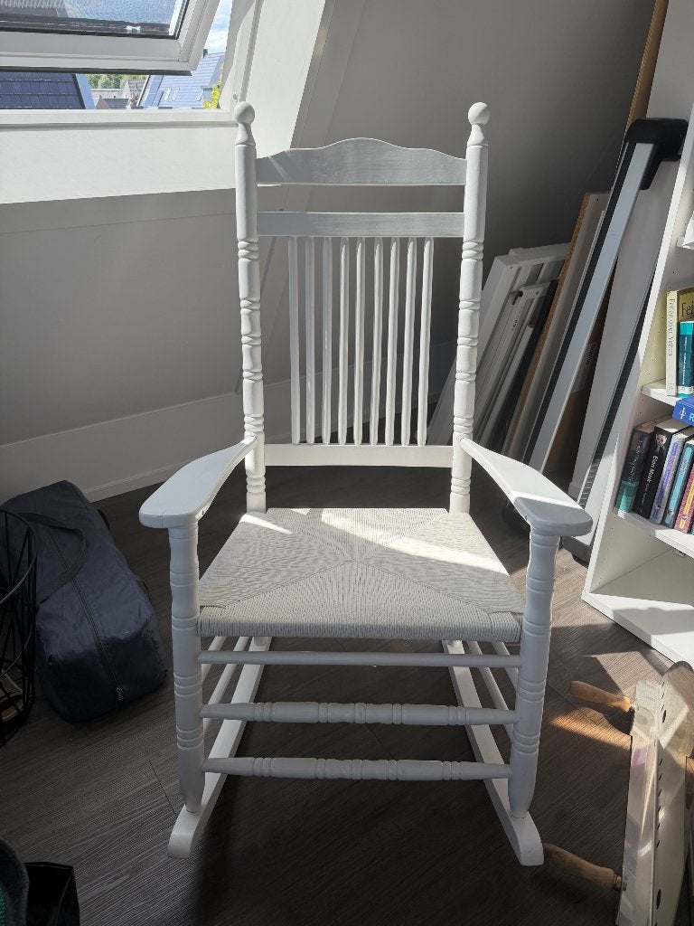 Schommelstoel, Huis en Inrichting, Stoelen, Ophalen, Gebruikt, Wit, Eén