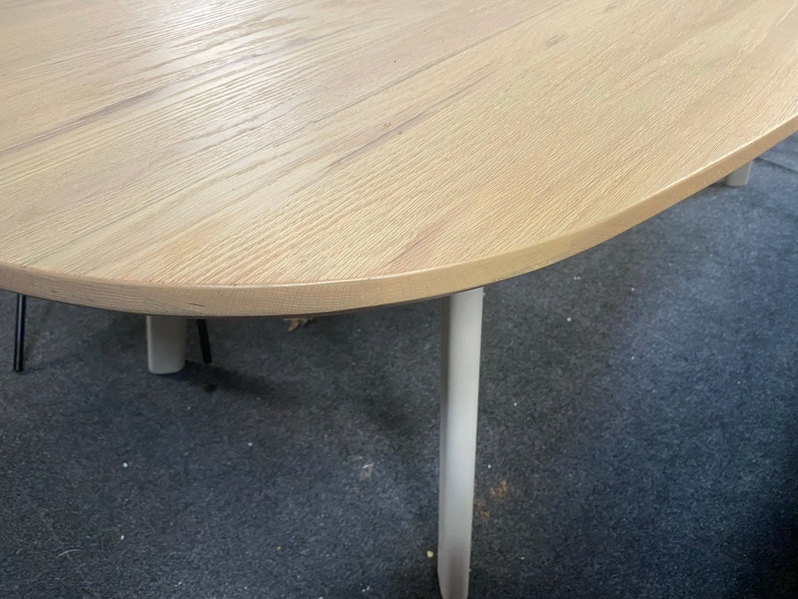 Deense Ovale  220x100 off white poten Massief Blank Eiken, Ophalen, 100 tot 150 cm, Eikenhout, Vijf personen of meer