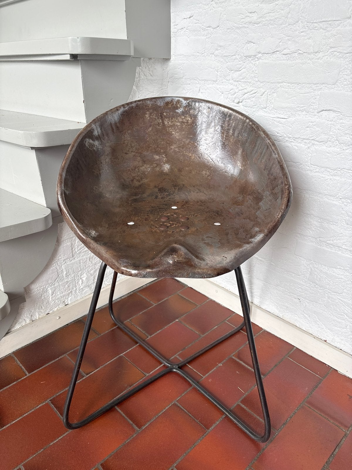 Vintage tractorzitting krukje - Industriële stijl, Ophalen