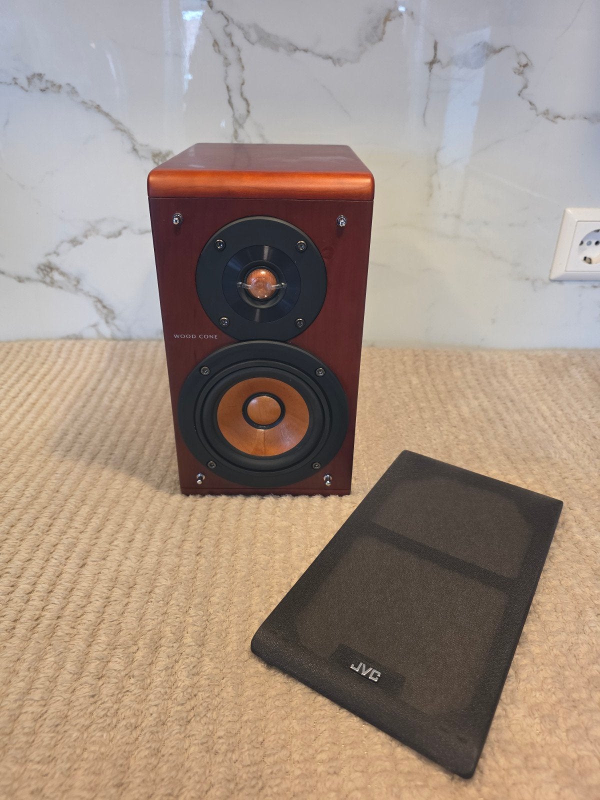 JVC SP-EXA10 Wood Cone speaker cherrywood, Audio, Tv en Foto, Luidsprekers, JVC, Ophalen of Verzenden, Zo goed als nieuw, Minder dan 60 watt