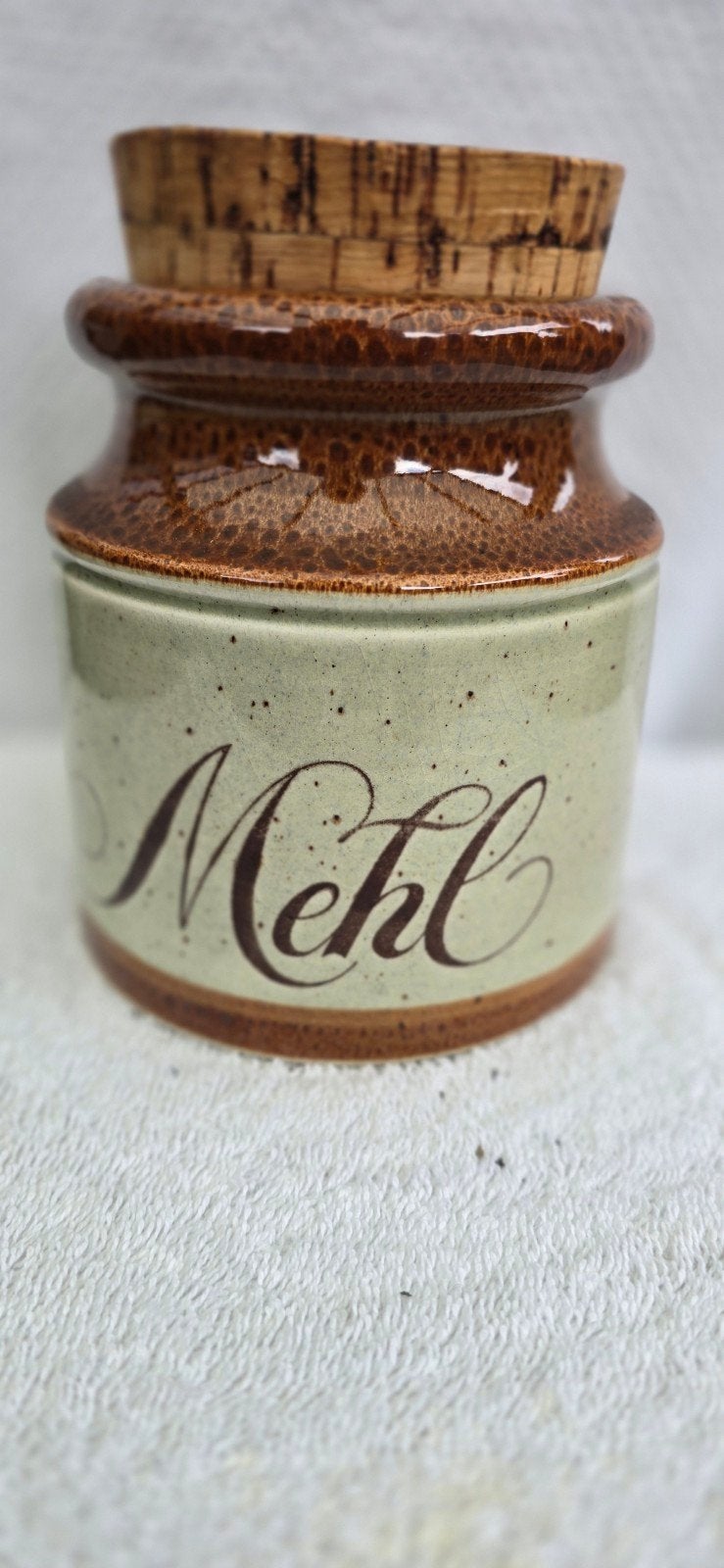 Vintage Schramberg Handbemalt Mehl Pot met kurken deksel, Ophalen of Verzenden