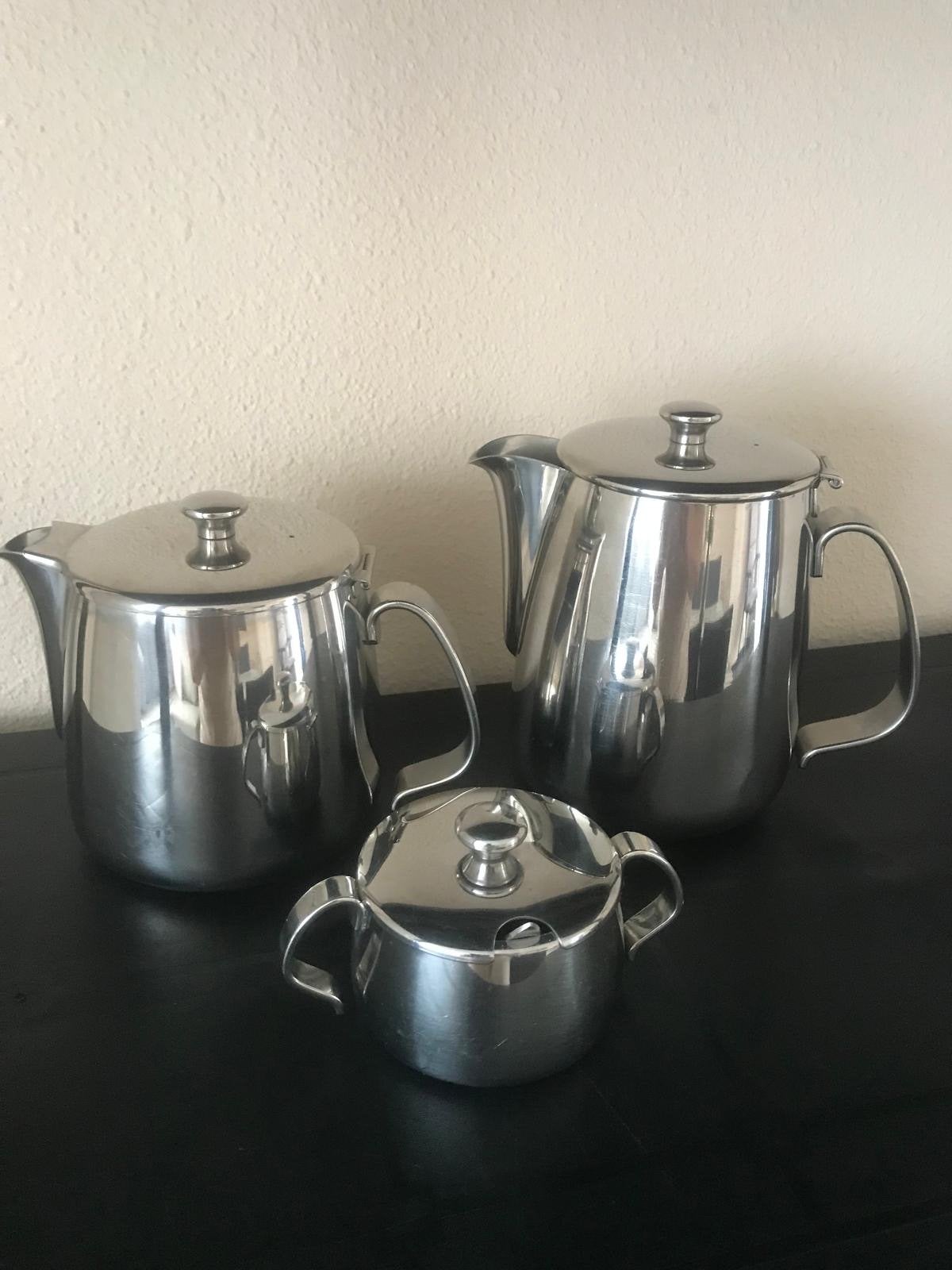 Alessi theepot, melkkan en suikerpot - RVS servies, Ophalen, Gebruikt, Overige merken, Theepot