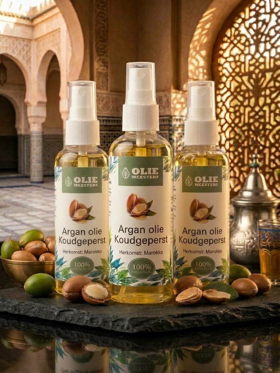 Argan olie koudgerperst 100% nartuurlijk, Ophalen of Verzenden, Nieuw, Bruin, Make-up
