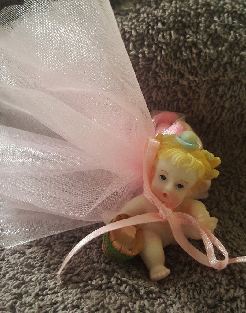 geboorte bedankjes, baby in tule, Ophalen of Verzenden, Nieuw