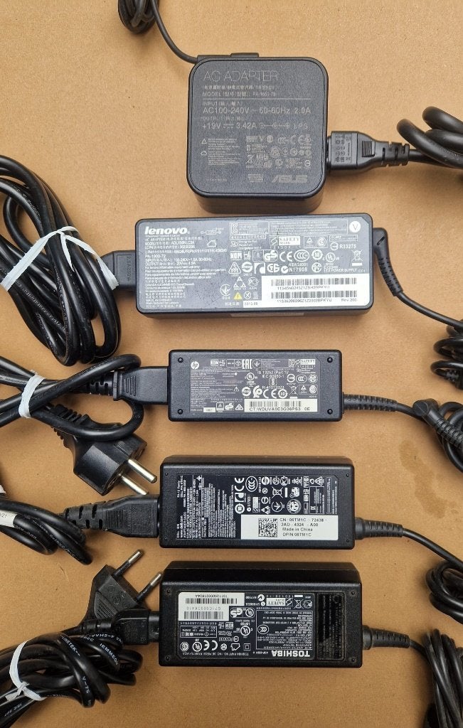 5x adapter laptop Asus, Lenovo, HP, Toshiba en Dell, Ophalen of Verzenden, Gebruikt, Hp