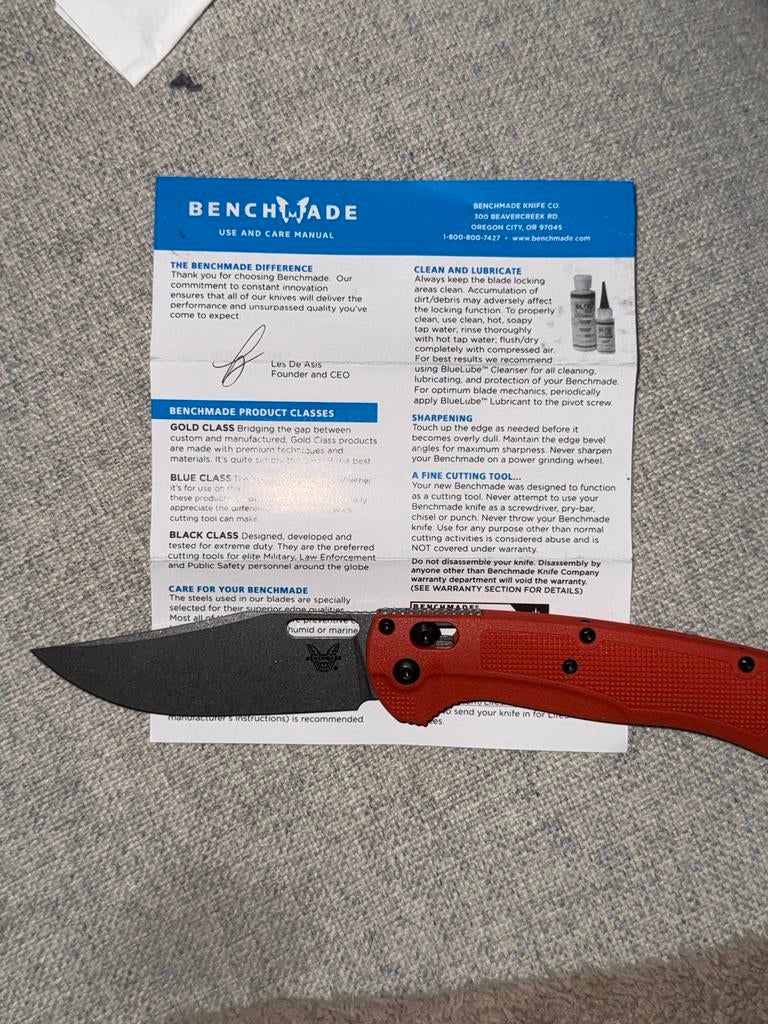 Benchmade zakmes nieuw, Nieuw, Ophalen of Verzenden, A, A