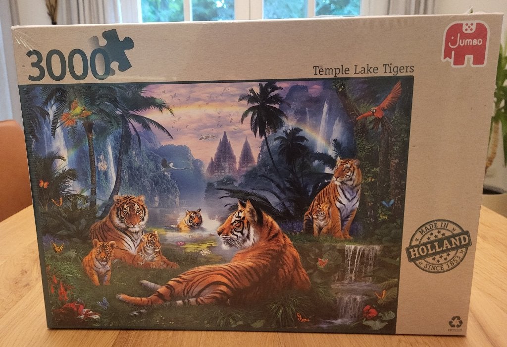 Nieuw! Jumbo puzzel, tijgers, natuur, 3000 stukjes, Ophalen of Verzenden, Meer dan 1500 stukjes, Nieuw, Legpuzzel