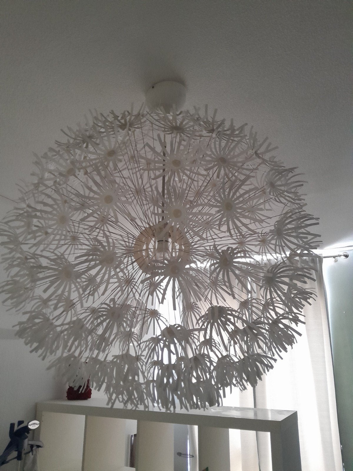 IKEA Maskros Dandelion Hanglamp - Wit, Ophalen, Kunststof, E27 (groot), Zo goed als nieuw