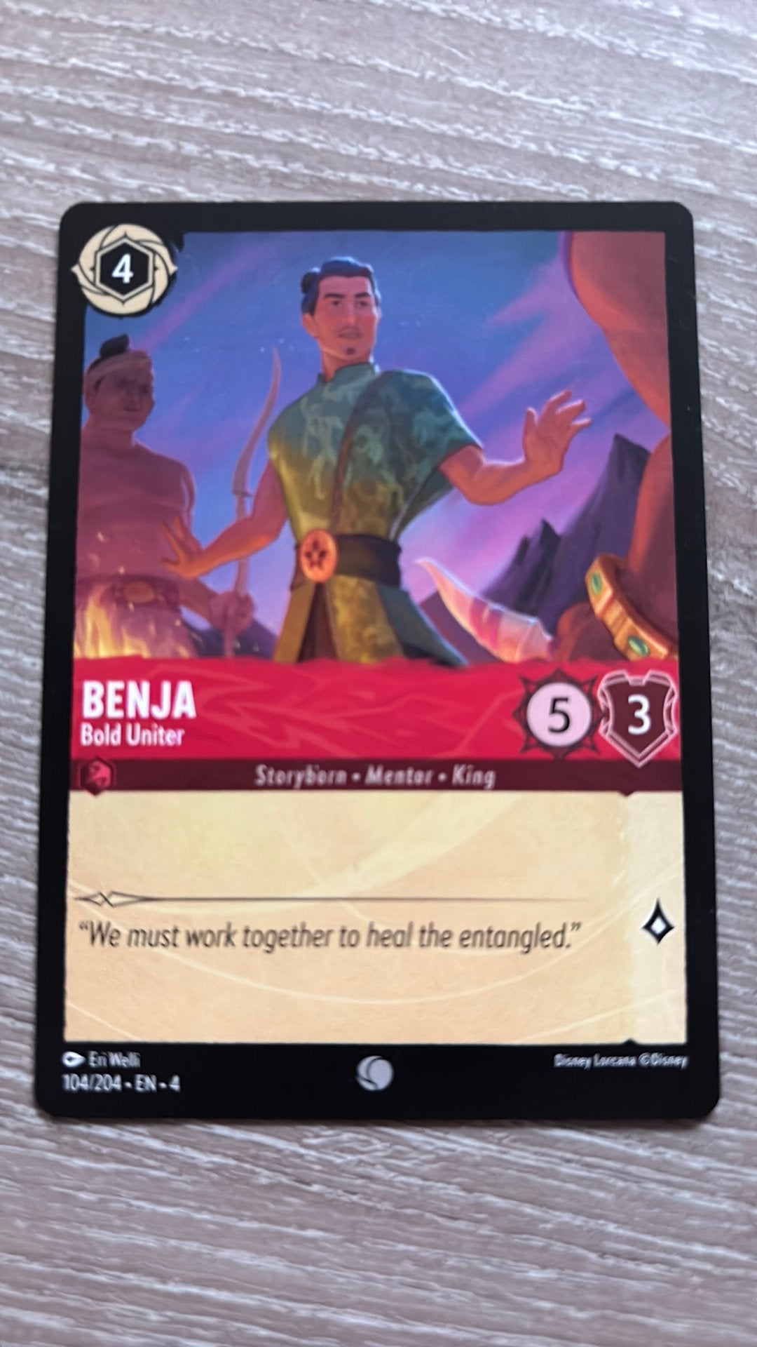 Disney Lorcana Benja bold uniter 104-204 4URS nonfoil, Ophalen of Verzenden, Zo goed als nieuw