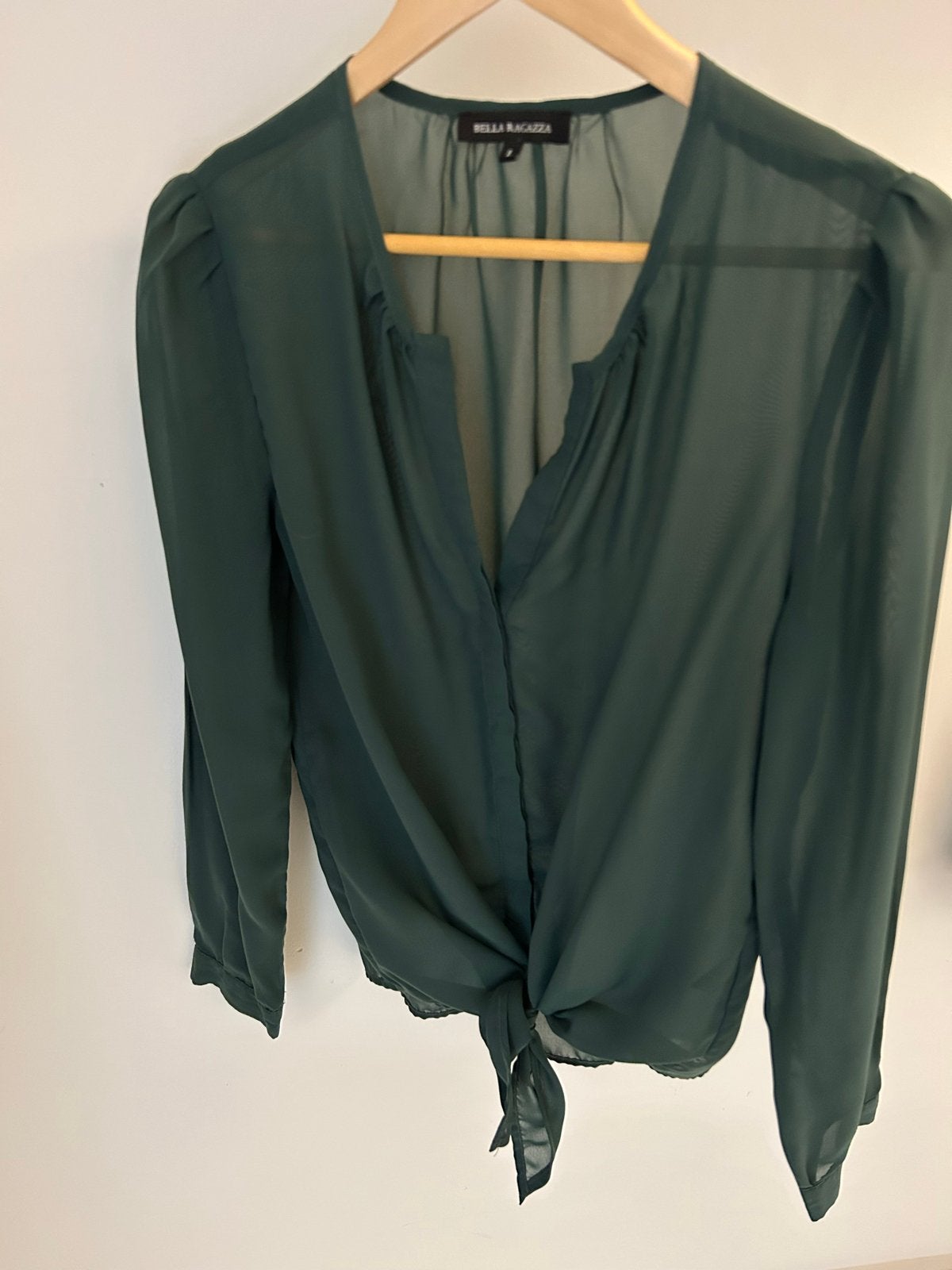 Bella Ragazza Groene Blouse Maat L, Ophalen of Verzenden, Zo goed als nieuw, Maat 42/44 (L), Groen