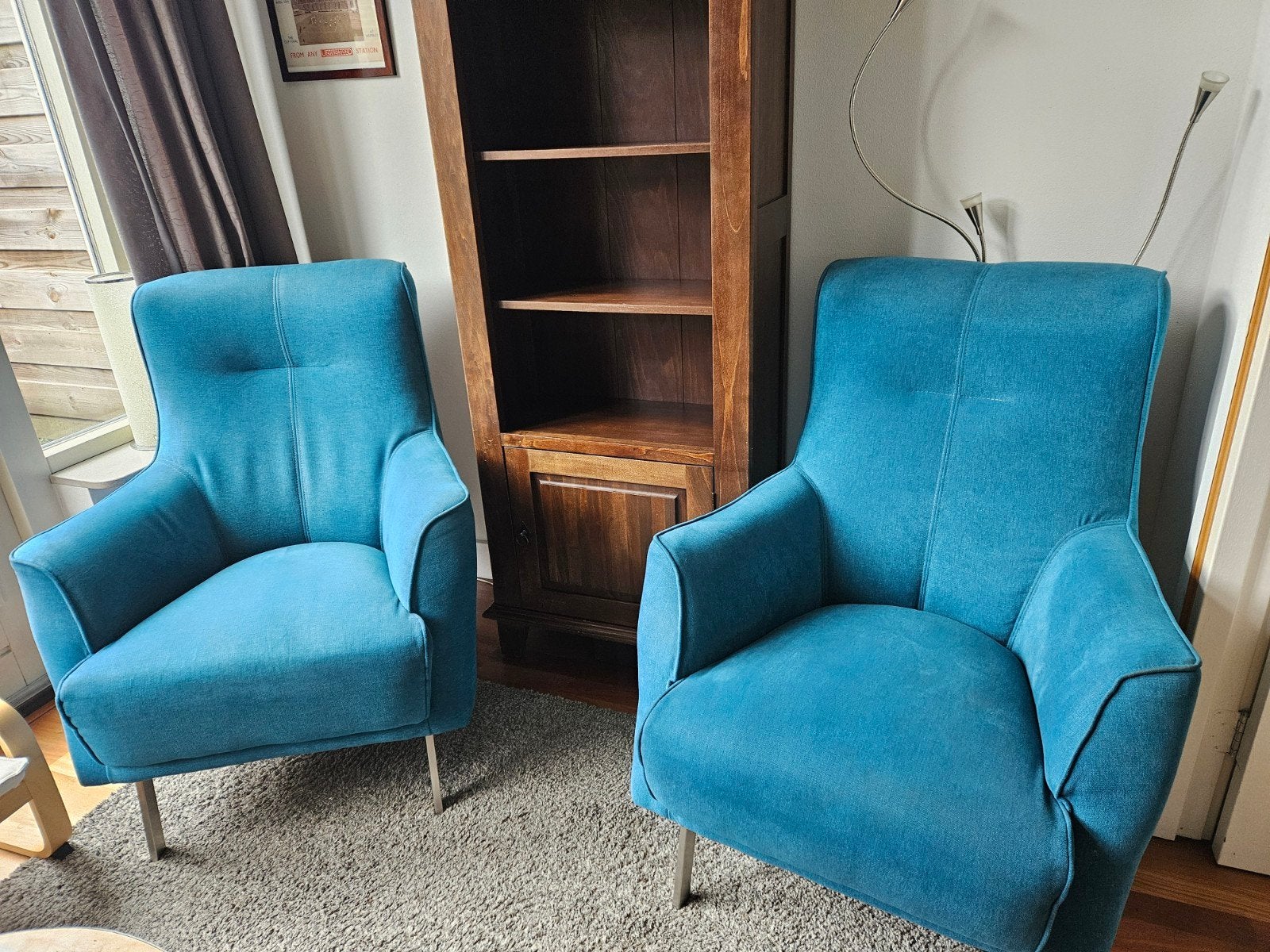 Set van 2 fauteuils Henders & Hazel, blauw, Ophalen, Gebruikt, 75 tot 100 cm, 75 tot 100 cm