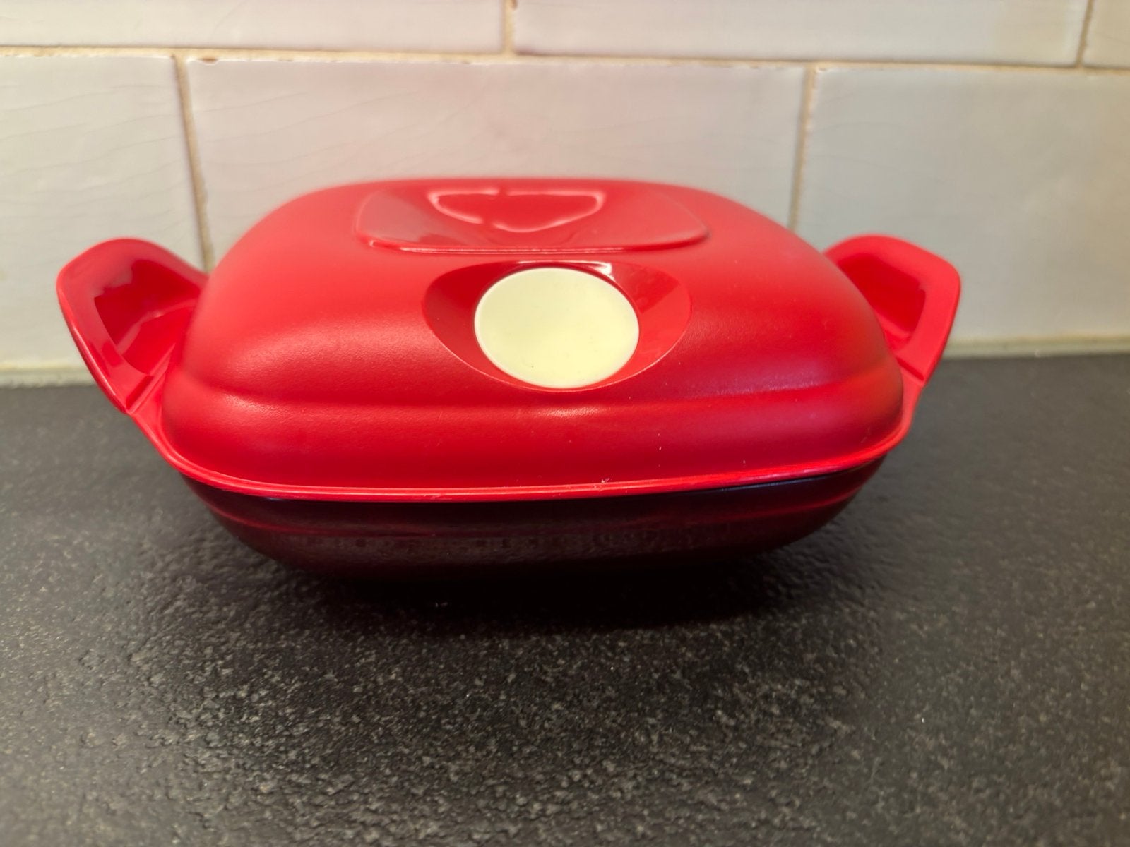 Tupperware crystalpop crystal pop magnetron 475 ml vierkant, Ophalen of Verzenden, Zo goed als nieuw, Schaal