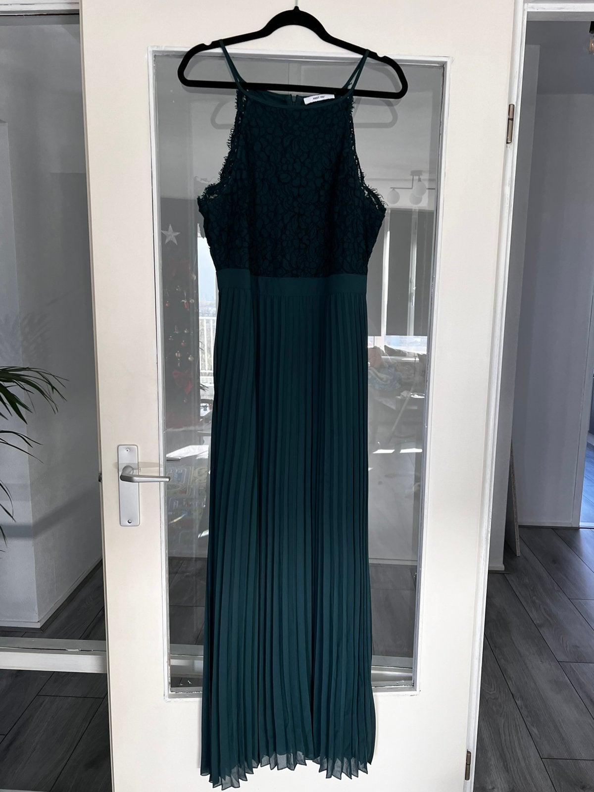Groene feestjurk lang, Kleding | Dames, Ophalen, Galajurk, Maat 46/48 (XL) of groter, Zo goed als nieuw