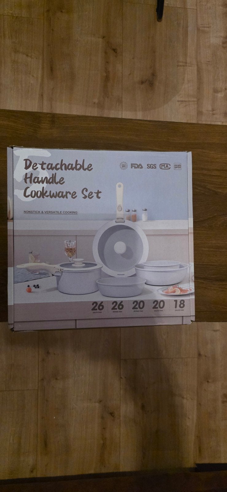Pannenset met afneembare handgreep - Non-stick, Overige materialen, Verzenden, Afneembaar handvat, Nieuw