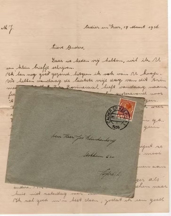 Brief Cadier en Keer Naar Stokhem Wijlre Klinkenberg 1936., Ophalen of Verzenden, Zo goed als nieuw
