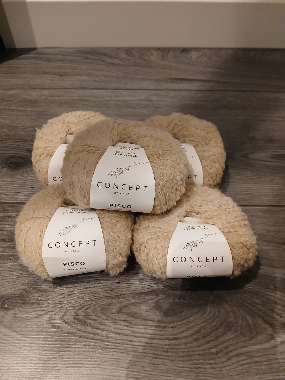 5 bollen Katia Concept Pisco wol (Alpaca/Polyamide), Ophalen of Verzenden, Nieuw, Breien of Haken, Wol of Garen