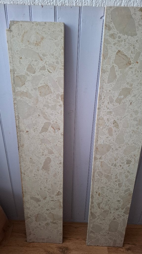 Vensterbanken marmer 2x, Ophalen, Gebruikt, 100 tot 150 cm, Hardsteen
