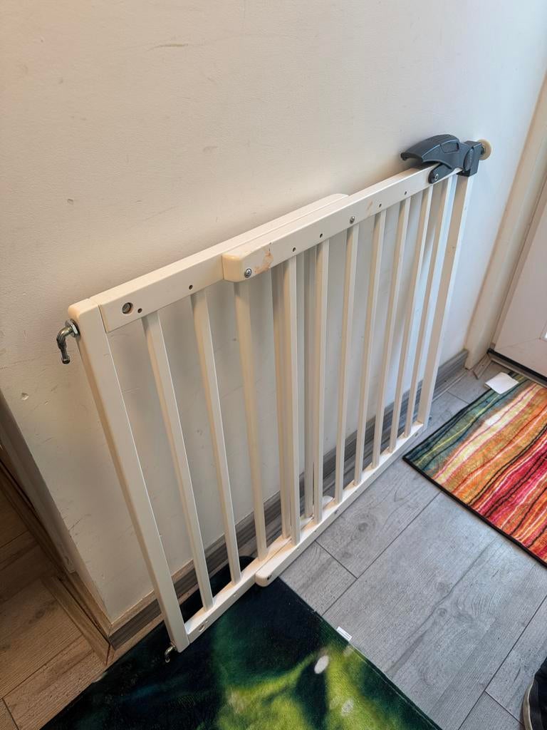 Houten veiligheidshekje voor trap, Ophalen, Zo goed als nieuw, Klemhekje, Hout