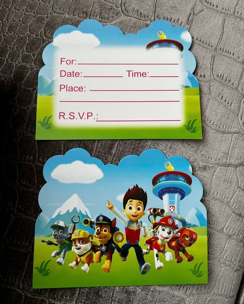 Paw Patrol uitnodigingen per 10 stuks, Ophalen of Verzenden, Nieuw, Versiering, Verjaardag