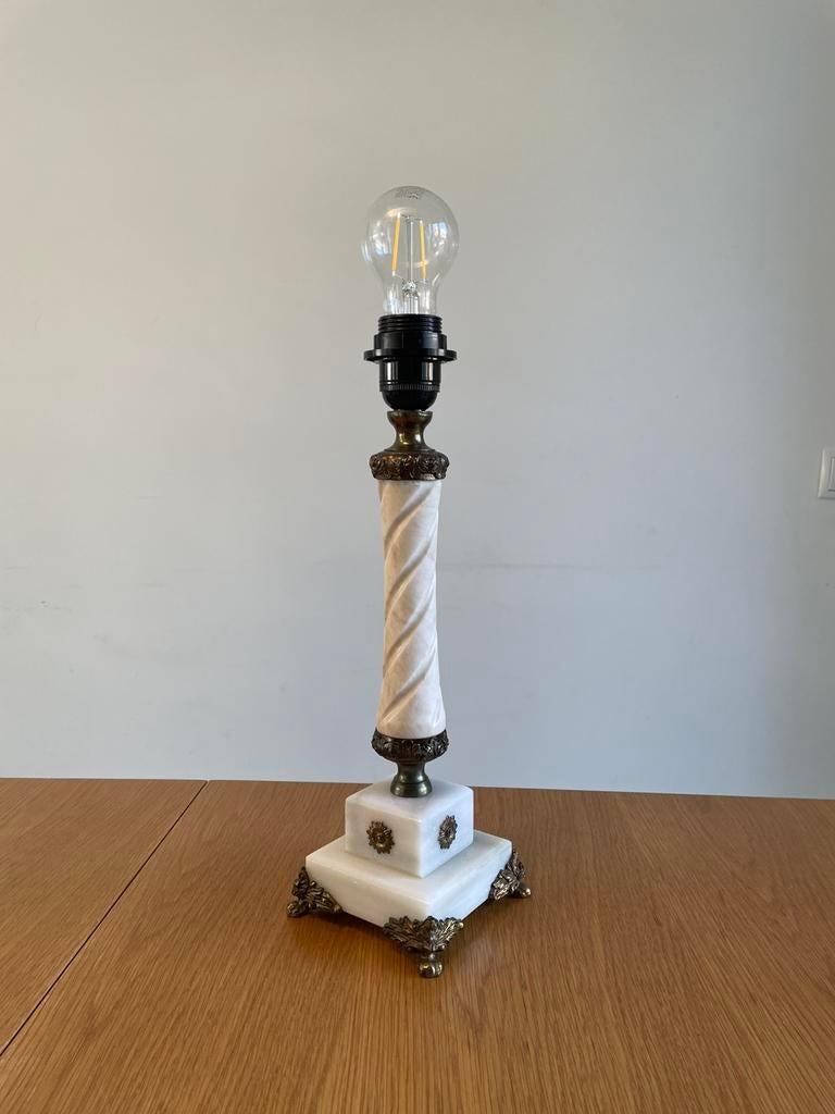 Vintage Empirestijl marmer design lamp - Hollywood Regency, Overige materialen, Ophalen of Verzenden, Zo goed als nieuw, Minder dan 50 cm
